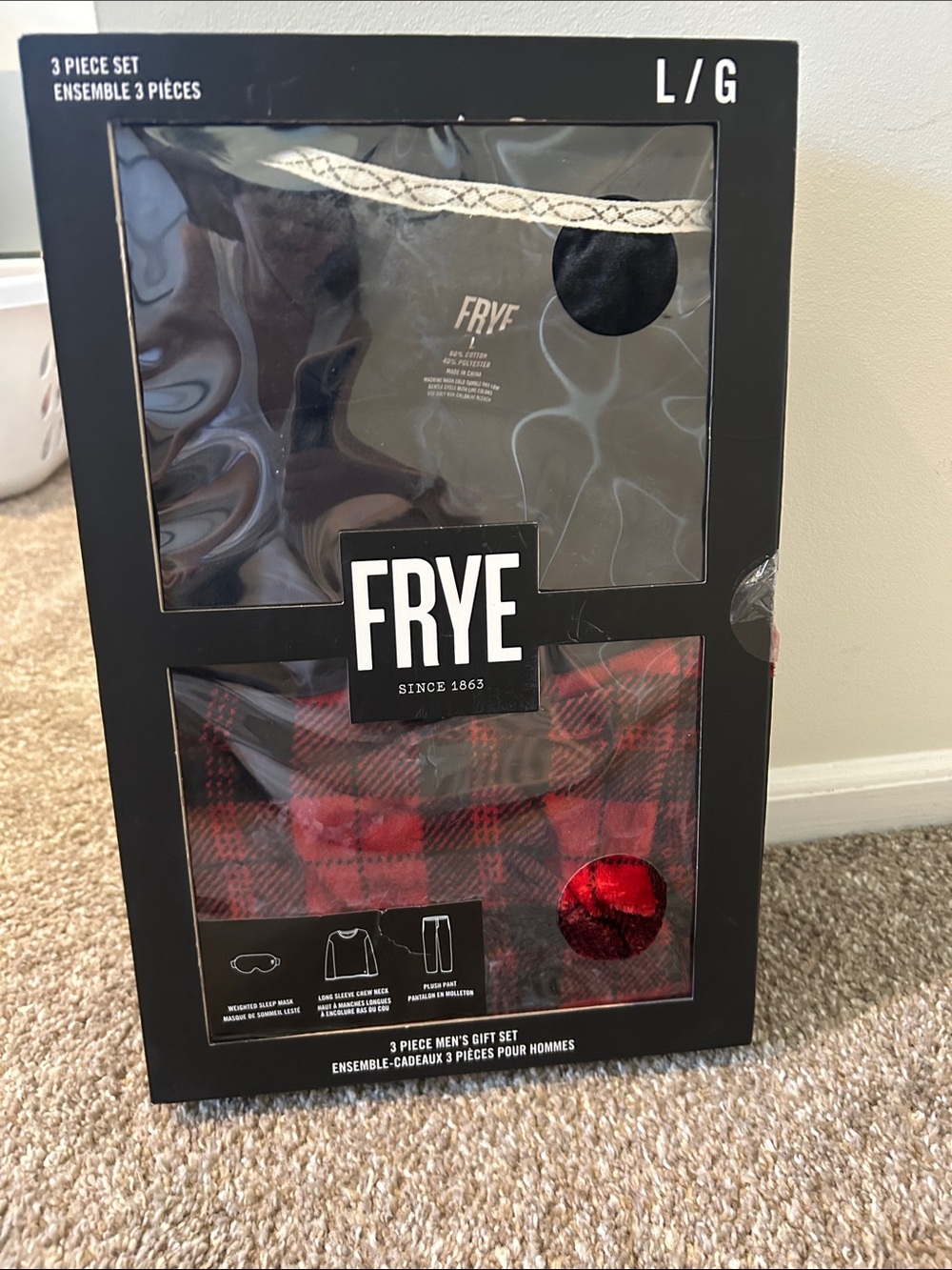 Frye Men's 3-Piece Set in Black and Red Plaid